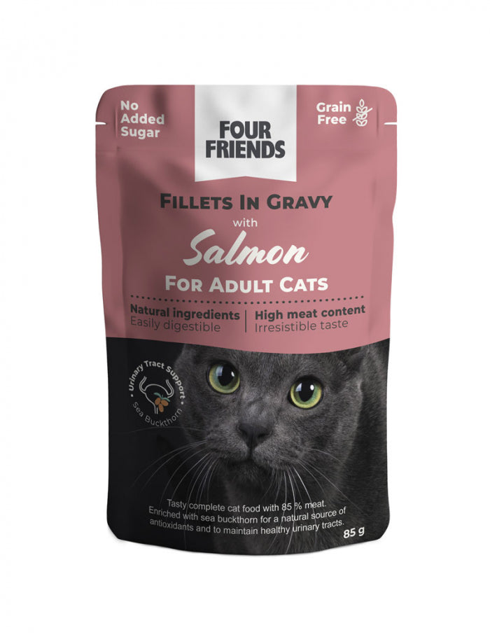 FourFriends Adult Salmon in Gravy Pouch 85g