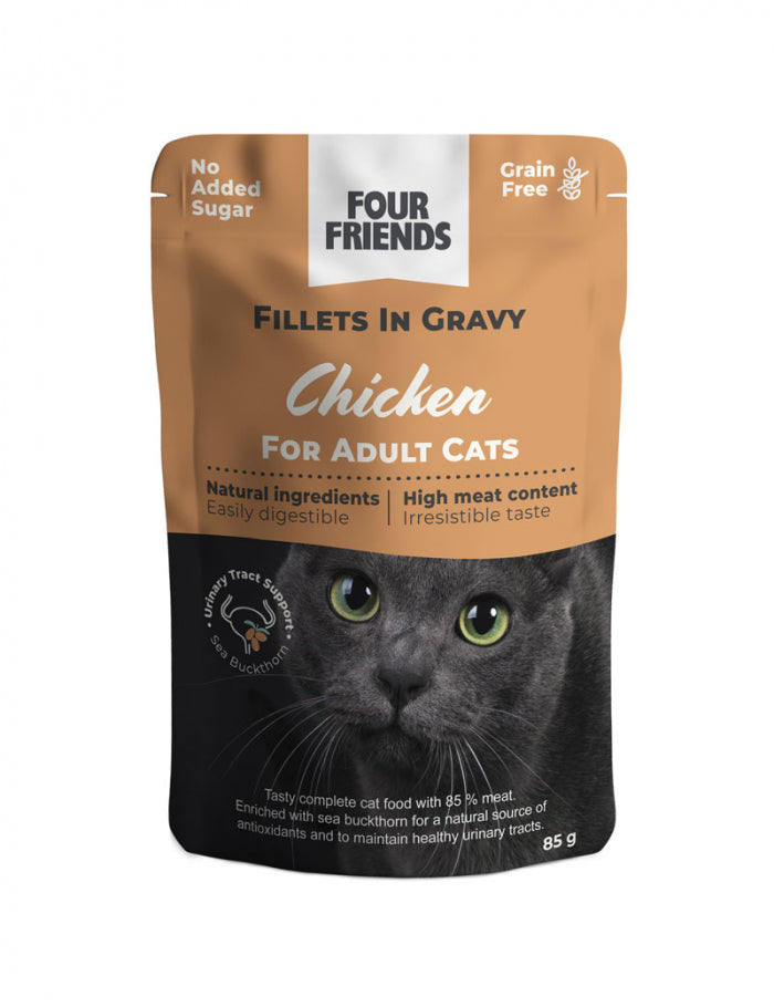 FourFriends Cat Adult Chicken in Gravy Pouch 85g