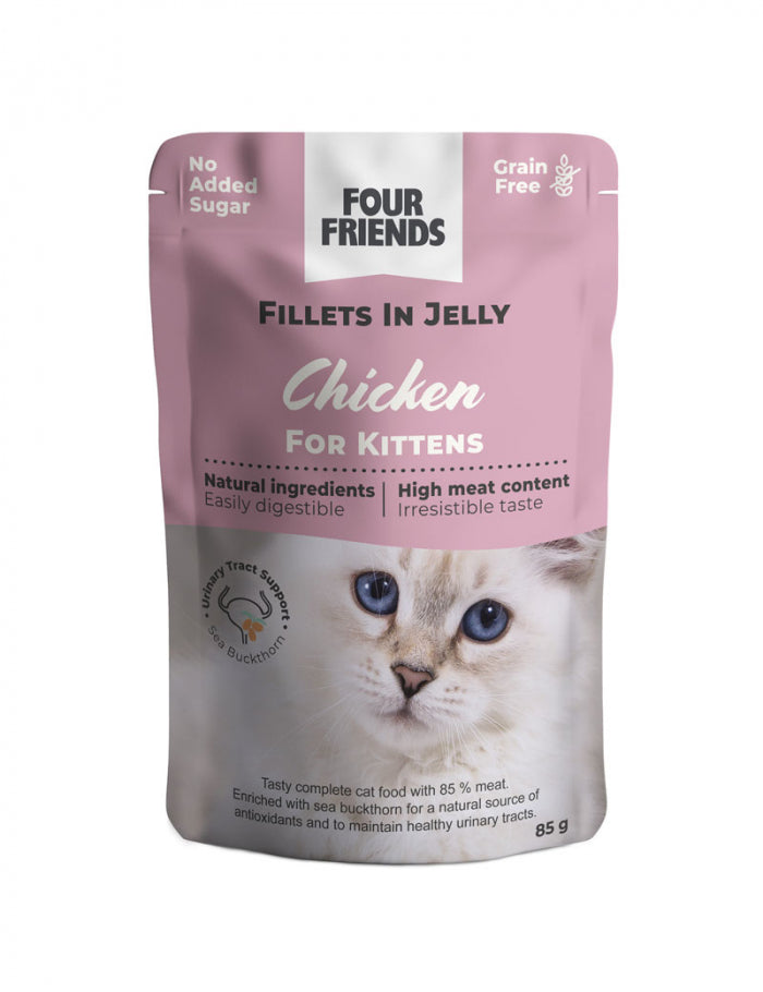 FourFriends Cat Kitten Chicken in Jelly Pouch 85g