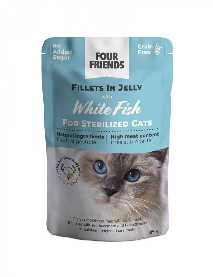 FourFriends Sterilized White Fish in Jelly Pouch 85g