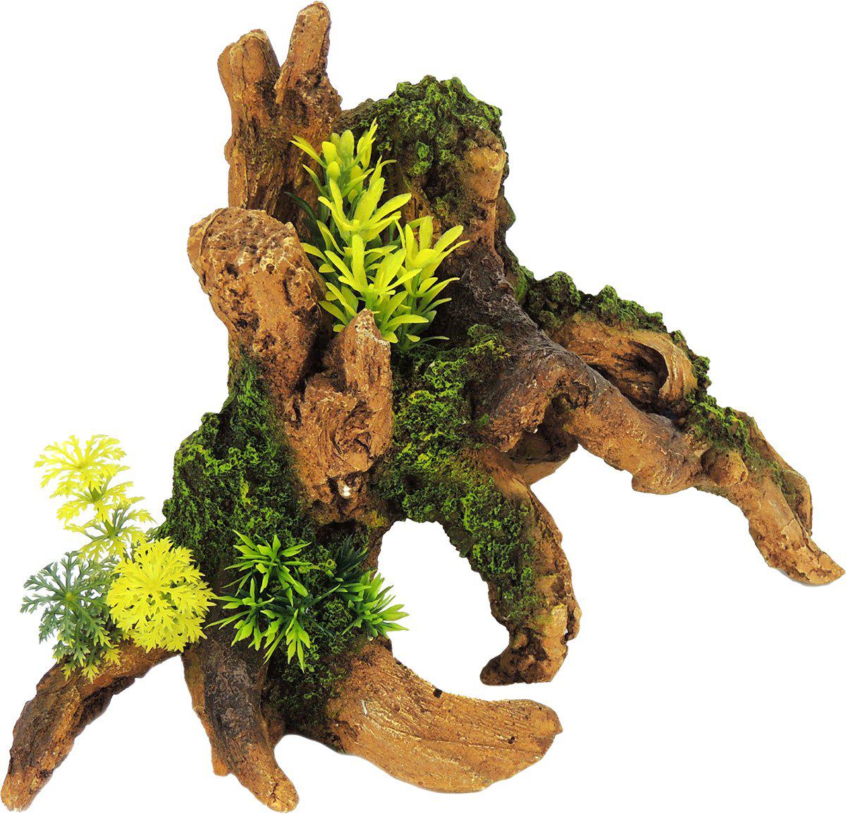 Brown Driftwood With Plants 284x183x212mm