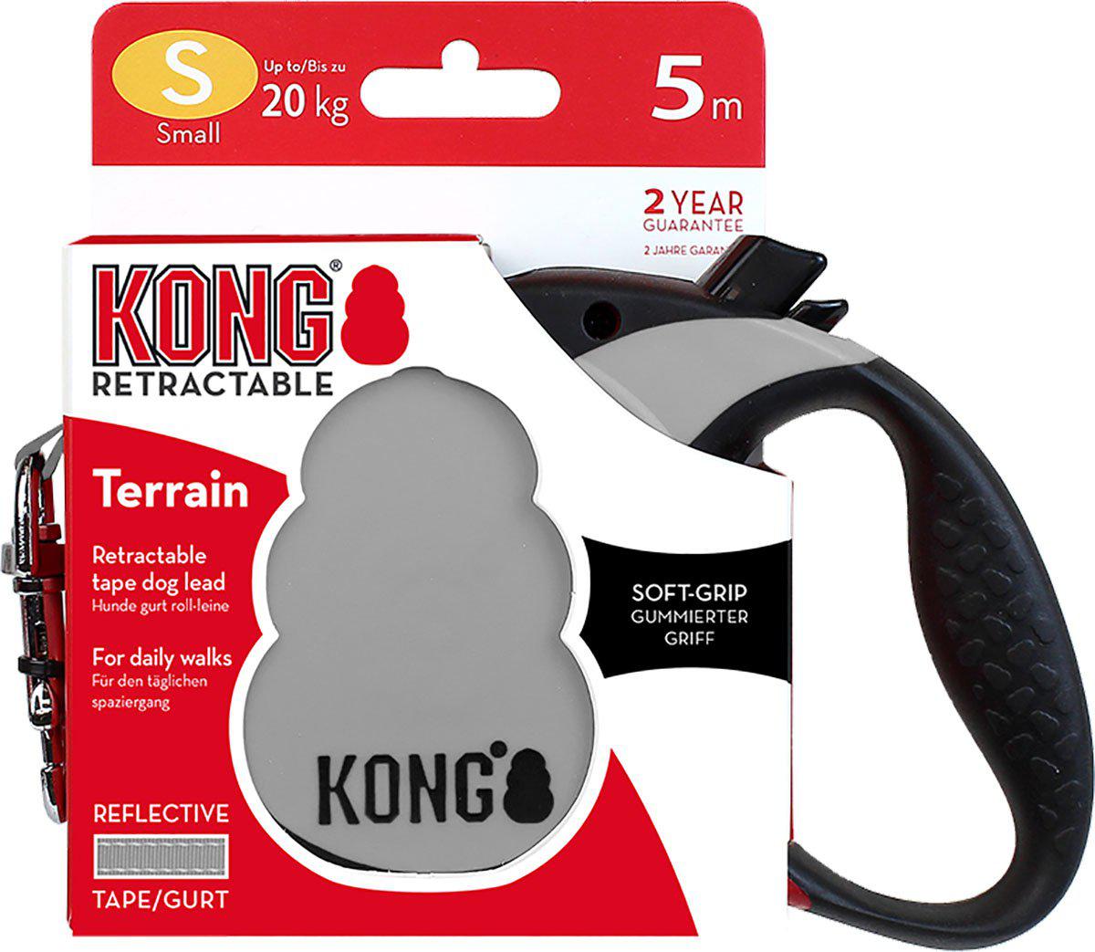 Kong Rullkoppel Terrain S 5m Band Grå Max 20kg