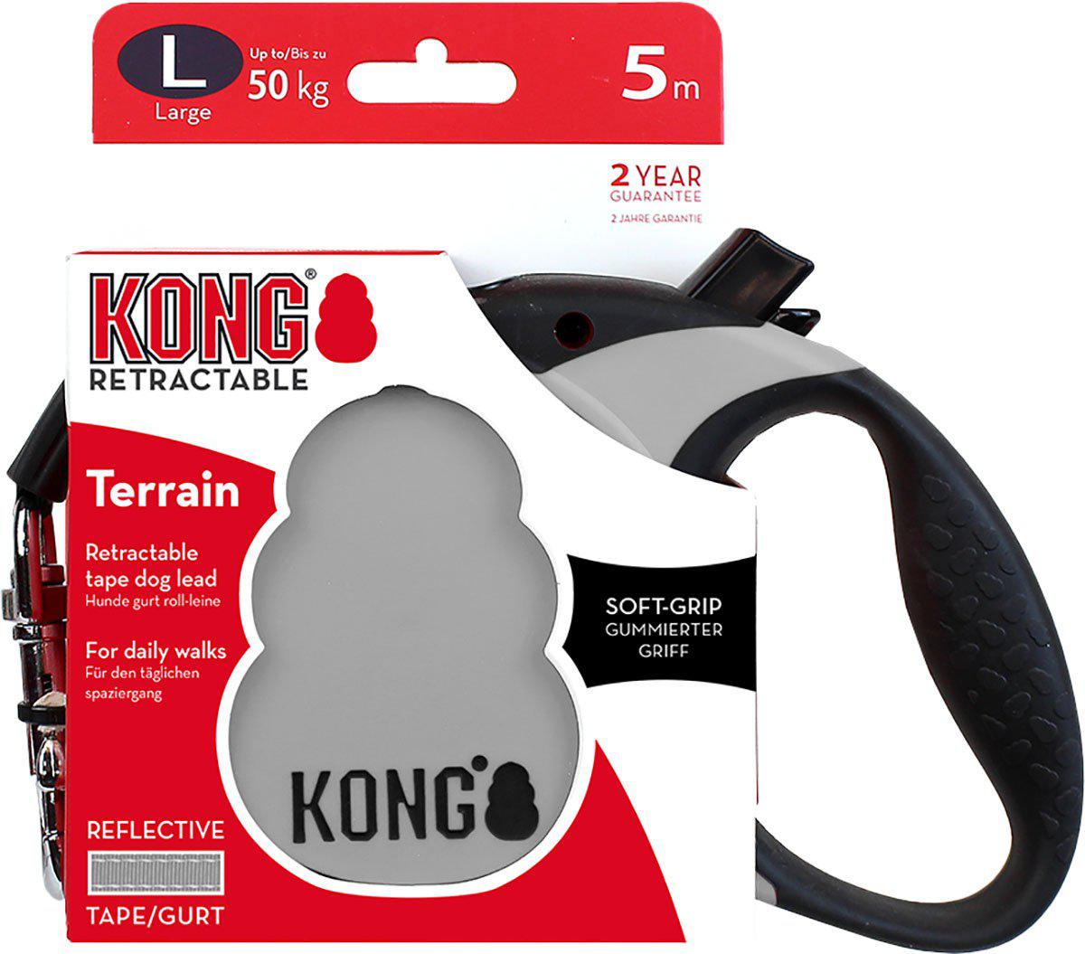 Kong Rullkoppel Terrain L 5m Band Grå Max 50kg