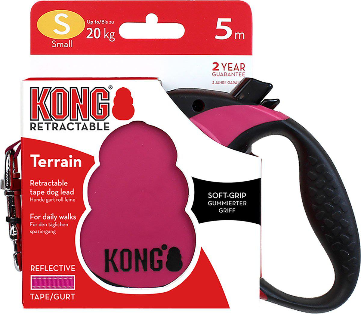 Kong Rullkoppel Terrain S 5m Band Rosa Max 20kg