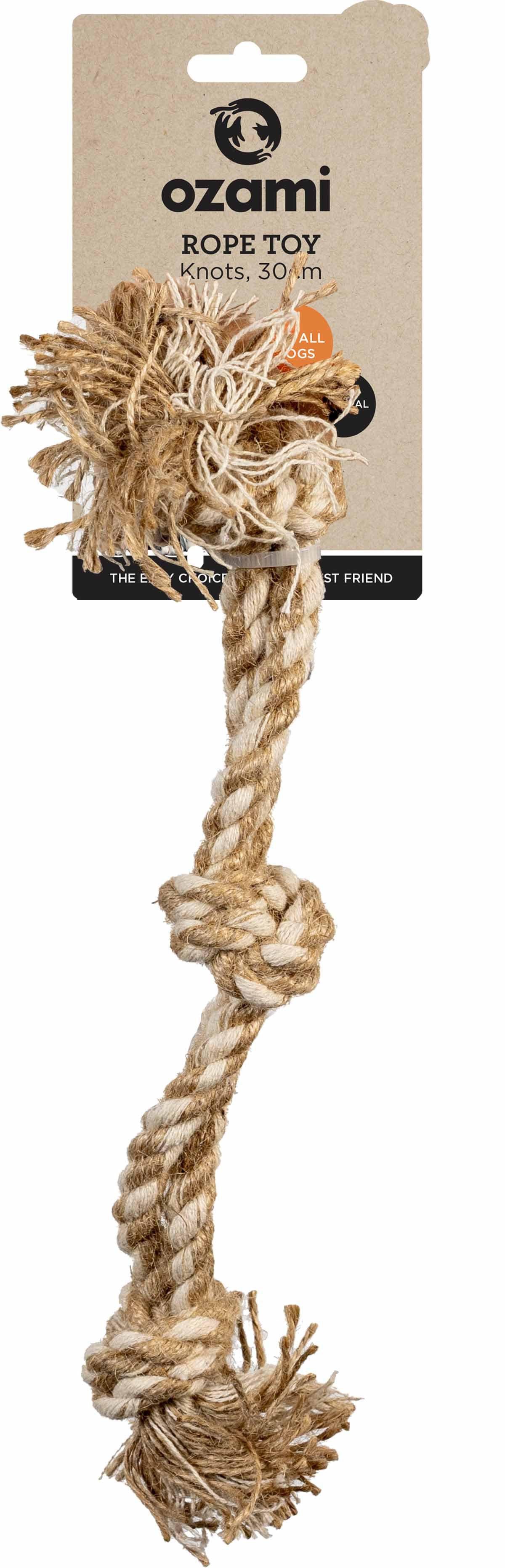 HUNDLEKSAK TWISTED 3 KNOTS DOUBLE ROPE 30CM