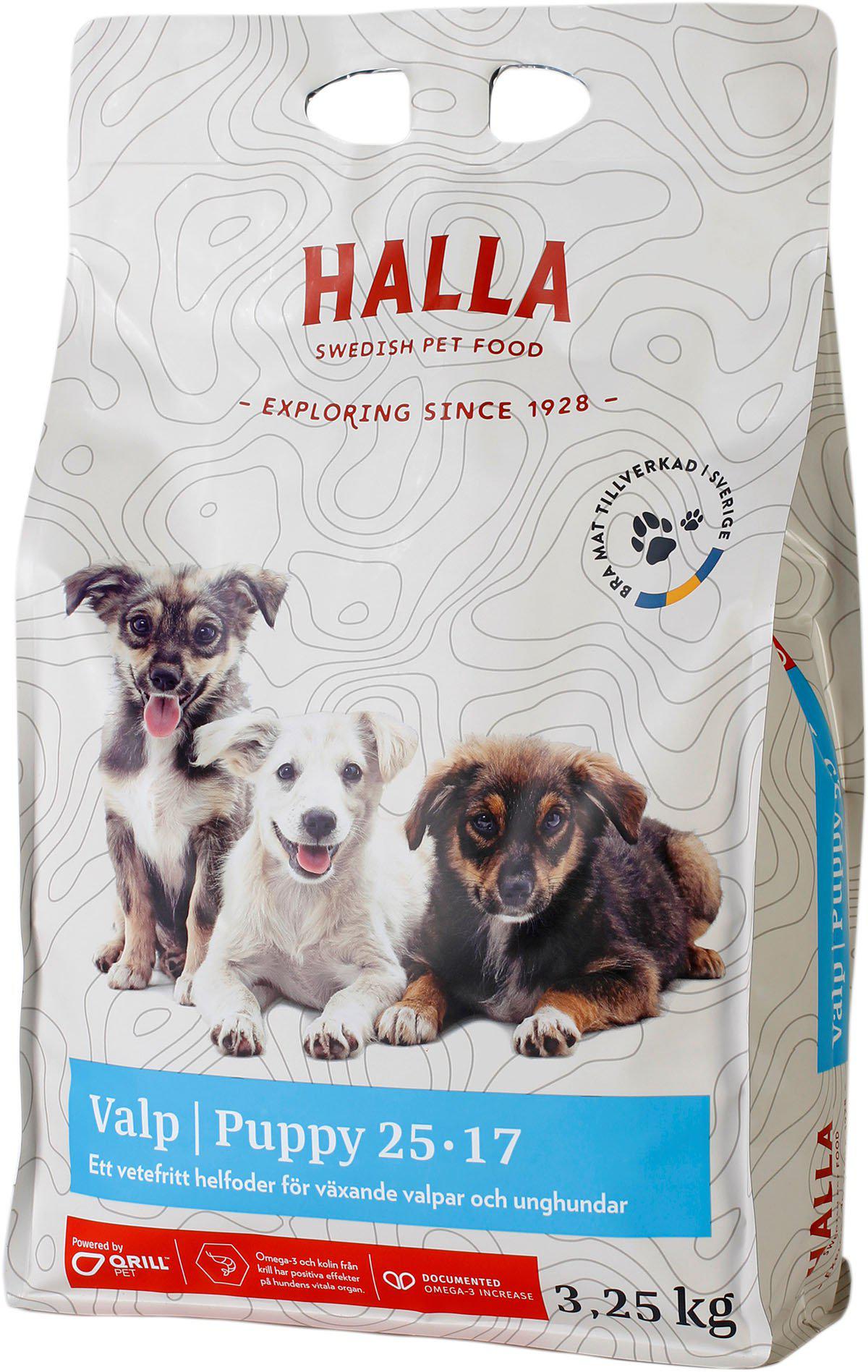 Halla Hundfoder Valp 25-17 3.25kg