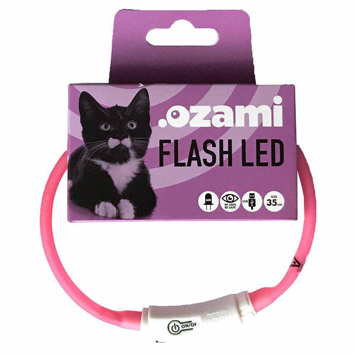 HALSBAND FLASH LED ROSA 35CM