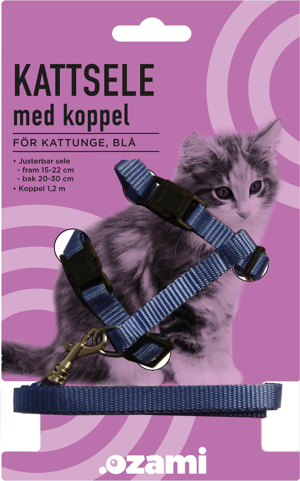 Kattsele Med Koppelkattunge Blå