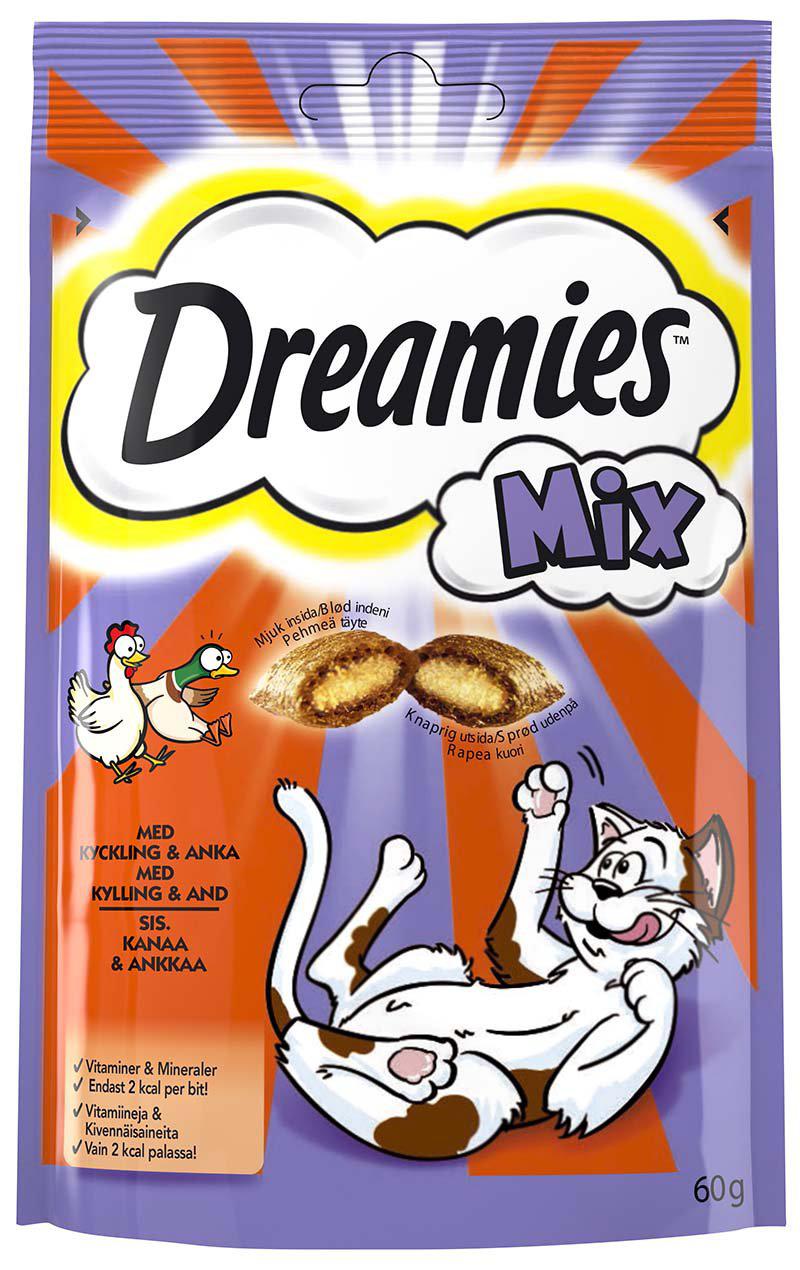 DREAMIES KATTGODIS MIX KYCKLING & ANKA 60GR