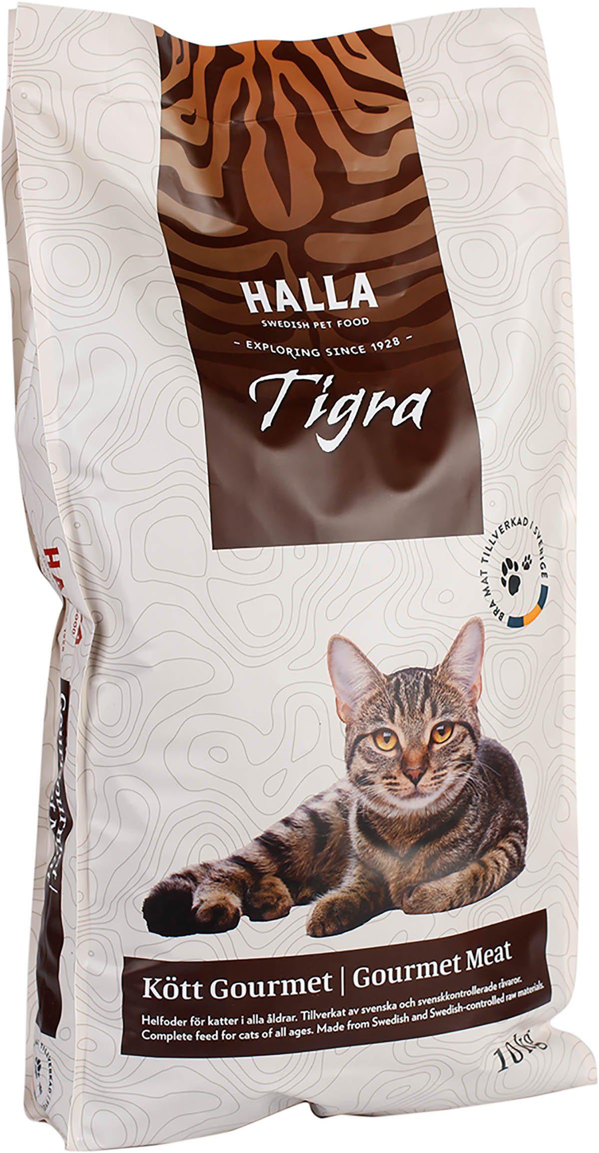 Halla Kattfoder Tigra Kött Gourmet 10kg