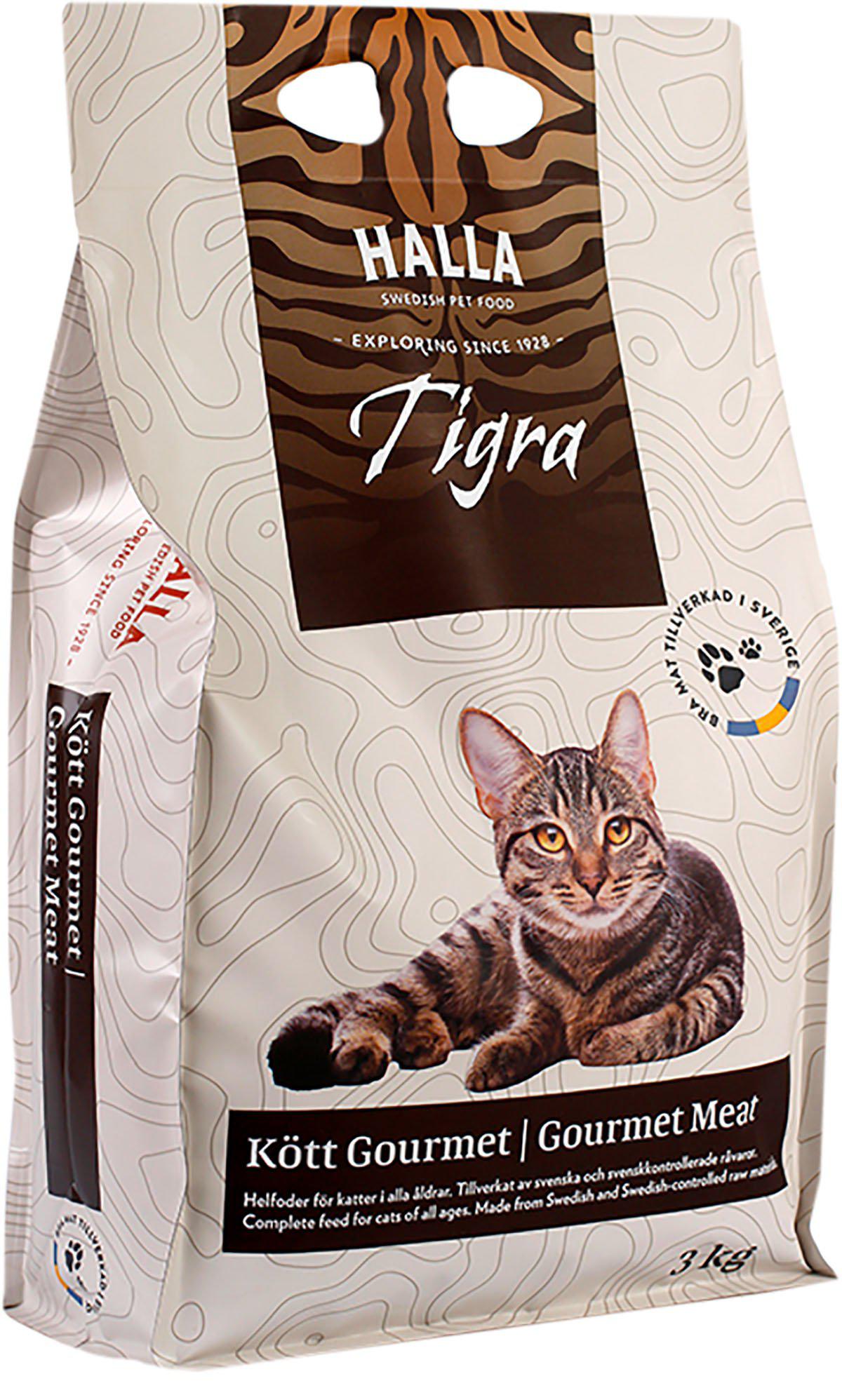 Halla Kattfoder Tigra Kött Gourmet 3kg