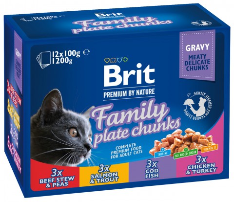 Brit Premium Cat Fisk & Köttbitar i Sås 12x100g