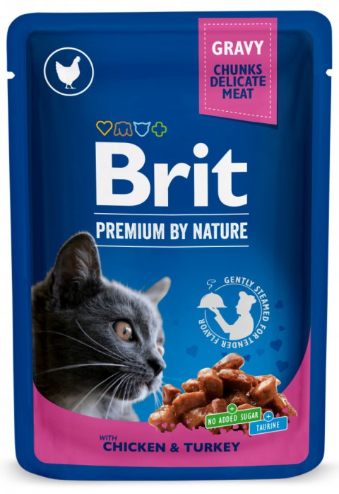 Brit Premium Cat Kyckling & Kalkon i Sås 100g