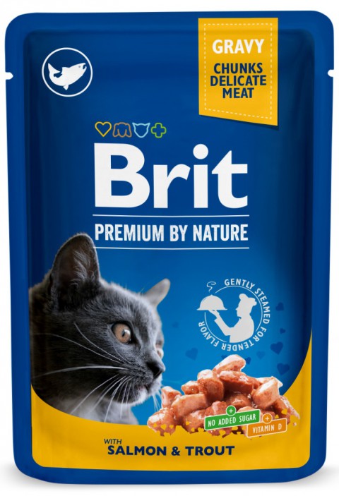 Brit Premium Cat Lax & Forell i Sås 100g