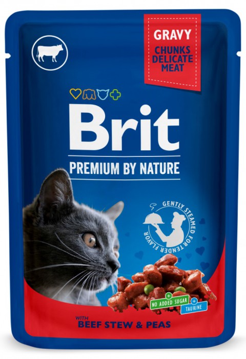 Brit Premium Cat Biff & Ärtor i Sås 100g