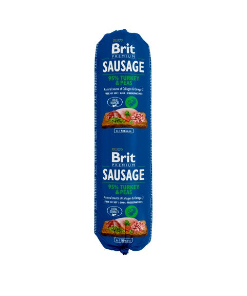 Brit Premium Korv Kalkon & Ärtor 800g