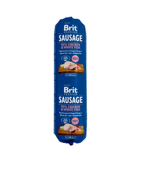 Brit Premium Korv Kyckling & Vit fisk 800g