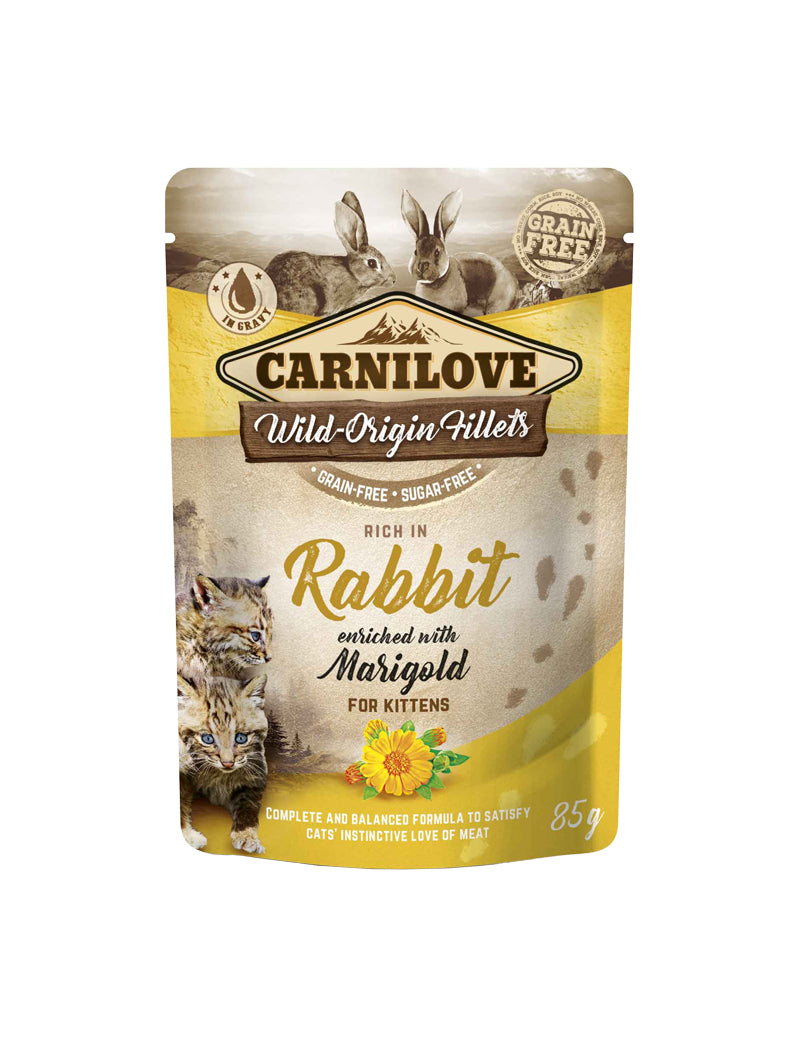 Carnilove Cat Pouch Rabbit enriched with Marigold for Kitten 85 g