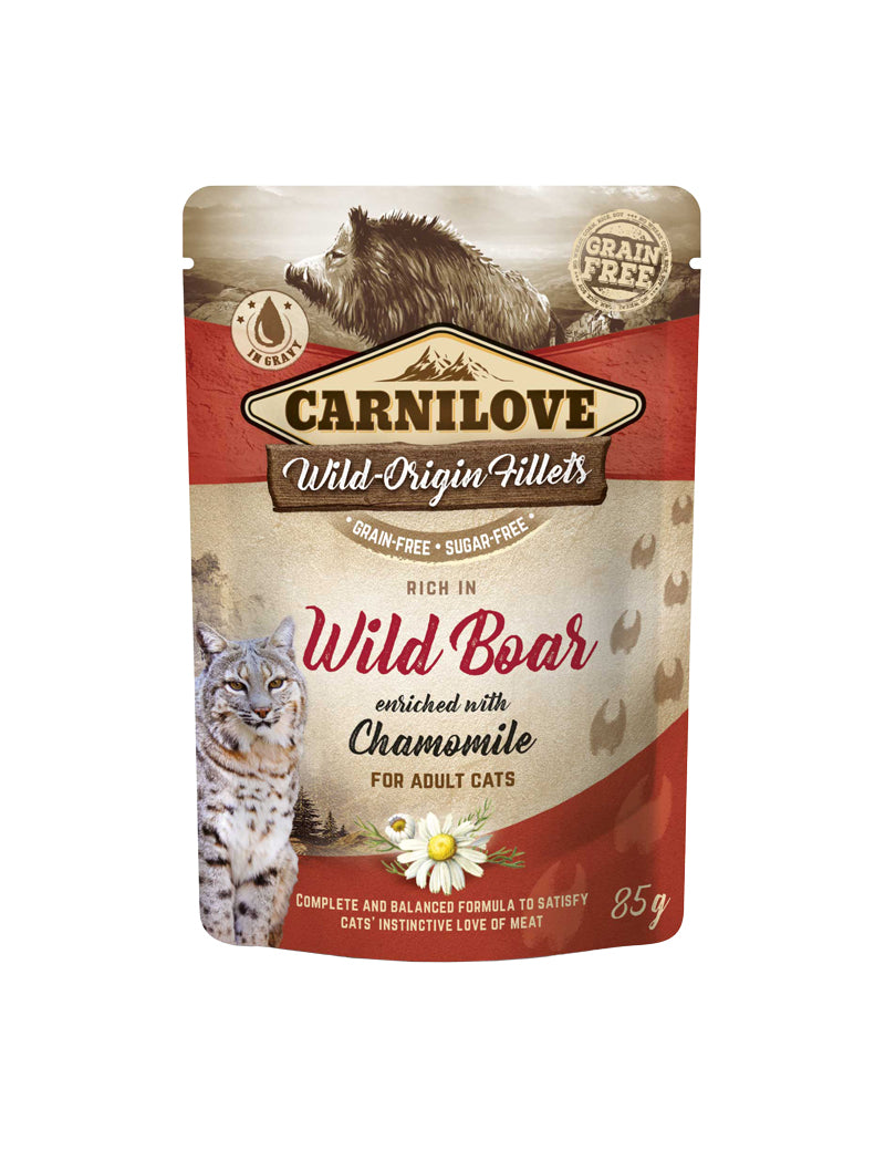 Carnilove Cat Pouch Wild Boar enriched with Chamomile 85 g