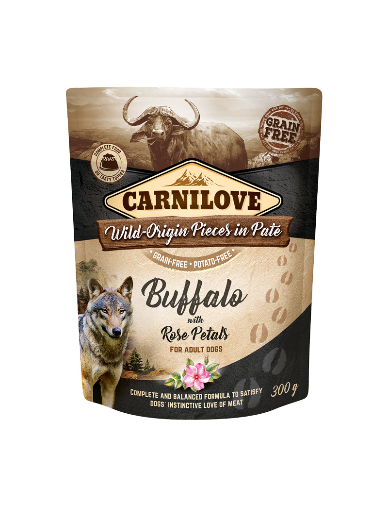 Carnilove Dog Pouch Paté Buffalo with Rose Petals 300 g