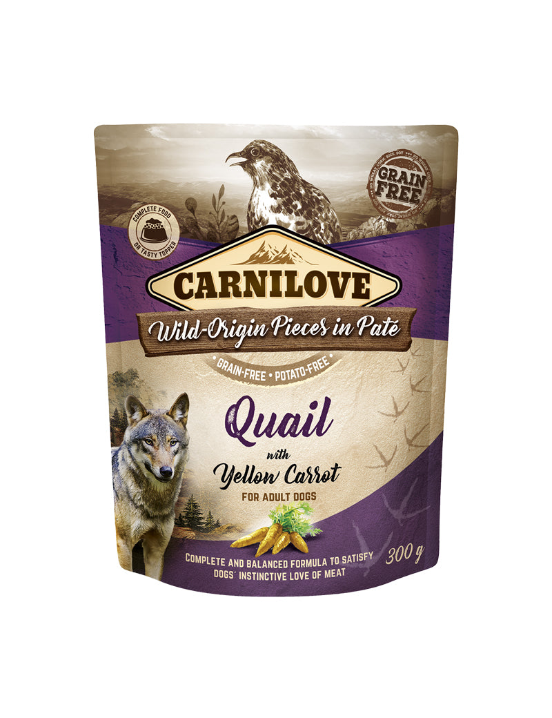 Carnilove Dog Pouch Paté Quail with Carrot 300 g