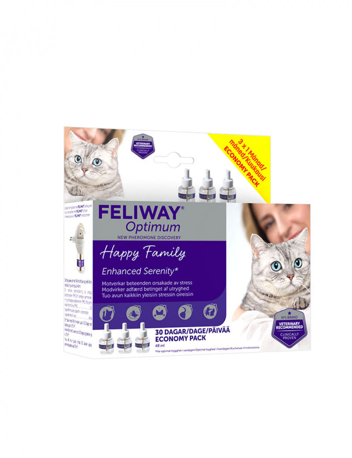 Feliway Optimum Doftavgivare Refill 48ml x 3st Ekonomipack