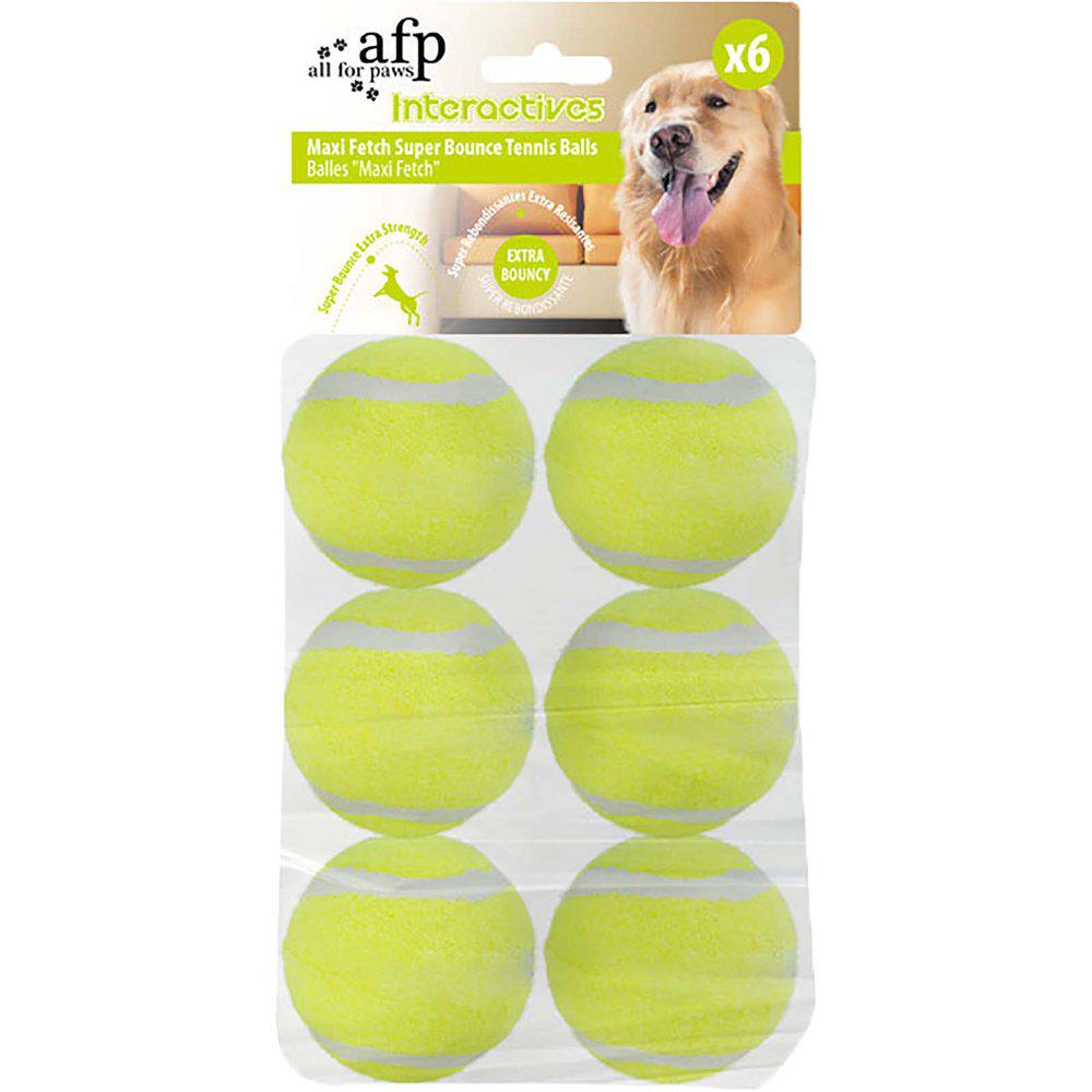 All For Paws Hundleksak Hyper Fetch Super Bounce Tennisboll 6-pack Ø6.5cm