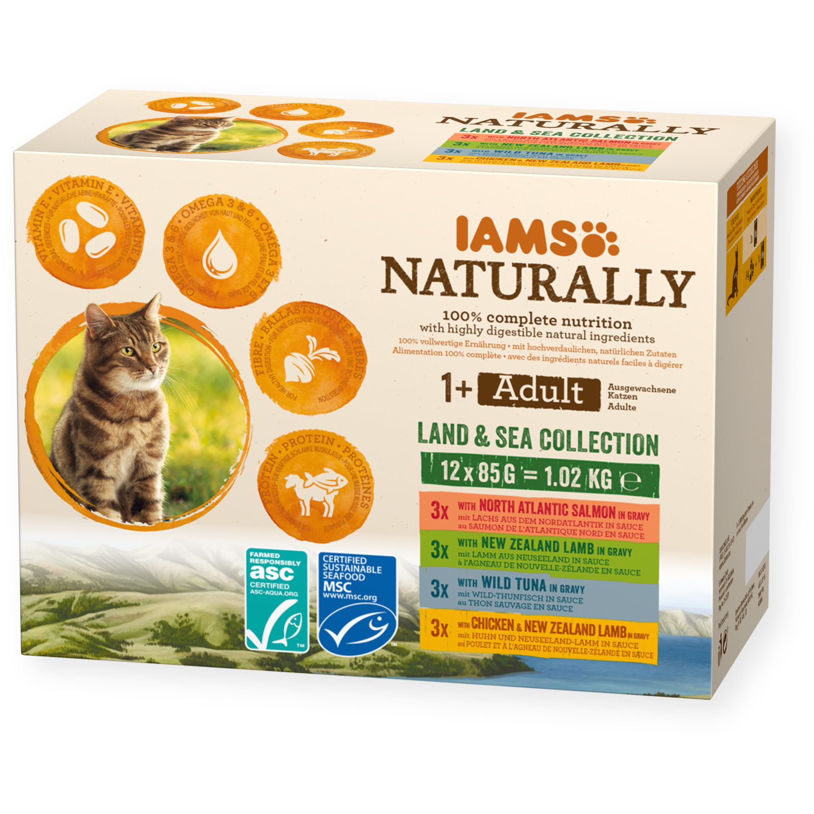 Iams Cat Naturally Land & Sea 12x85g