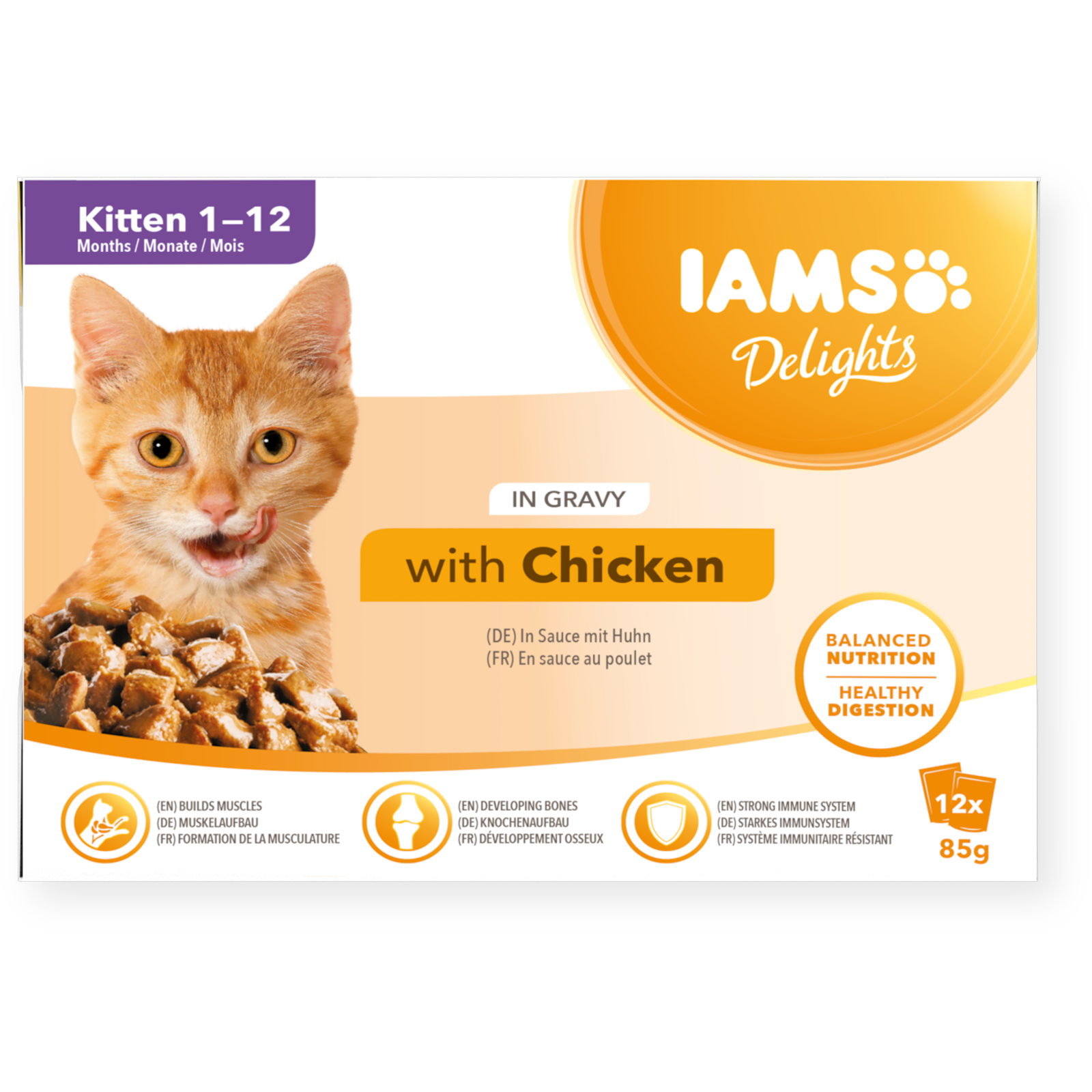 Iams Delights Gravy Multipack Kitten 12x85g