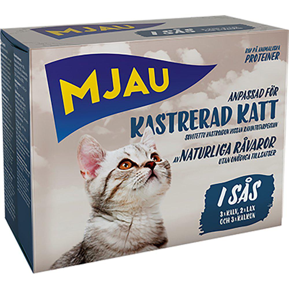 Mjau Pouch Multiboxkastrerad I Sås 8x85gr