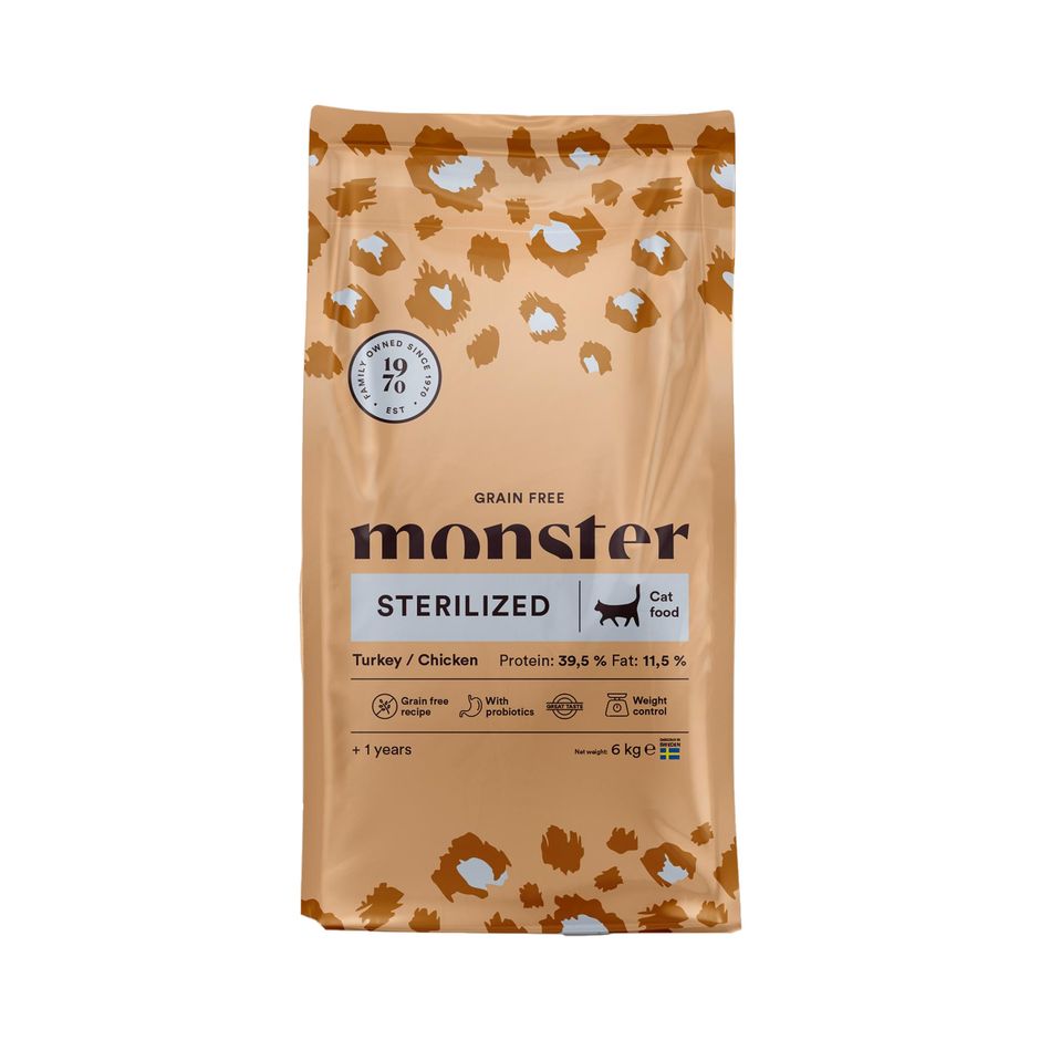 Monster Cat Grain Free Sterilized Turkey & Chicken 6 kg