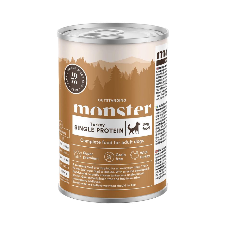 Monster Dog Adult Single Protein Turkey