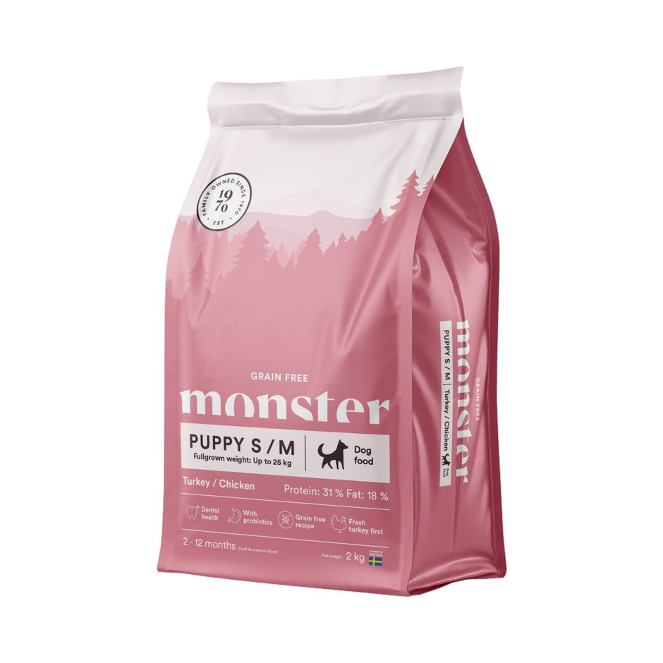 Monster Dog Grain Free Puppy Small & Medium Turkey/ Chicken 2 kg