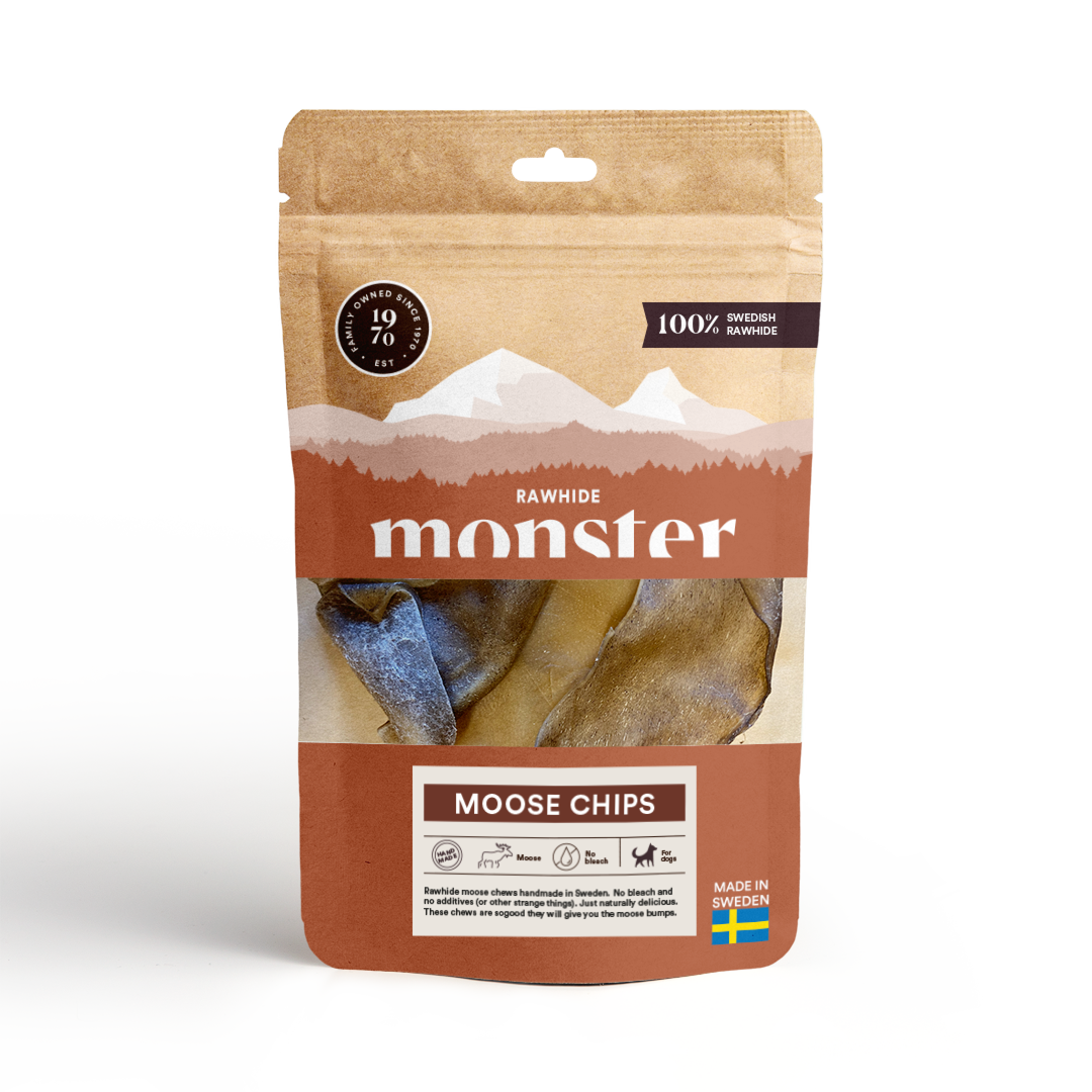 Monster Rawhide Moose Chips påse