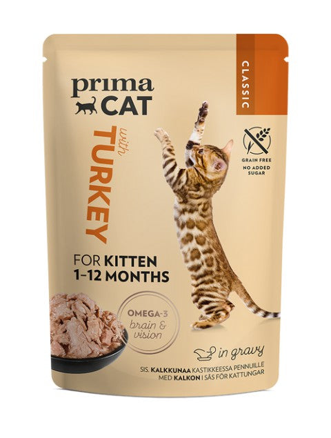 PrimaCat Classic Kitten Kalkon i Sås 85g