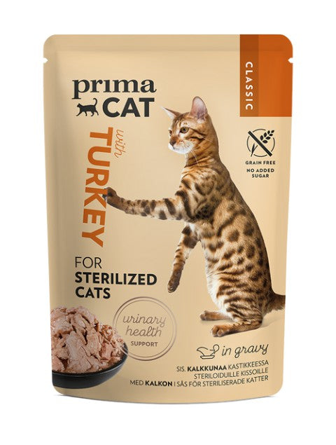 PrimaCat Classic Sterilized Kalkon i Sås 85g