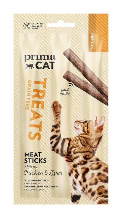 PrimaCat Treats Meat Stick Kyckling & Lever 3x5g