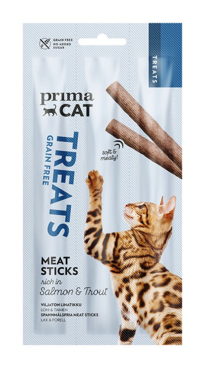 PrimaCat Treats Meat Stick Lax & Forell 3x5g