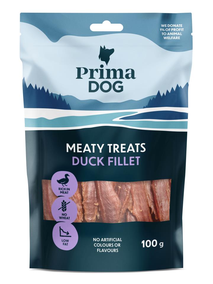 PrimaDog Meaty Treats Ankfilé 100g x6