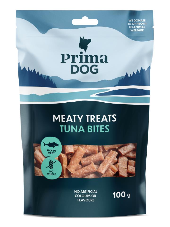 PrimaDog Meaty Treats Tonfiskbitar 6 x 100g