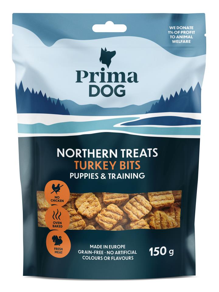 PrimaDog NT Bits Kalkon för Valpar & Träning 6 x 150g