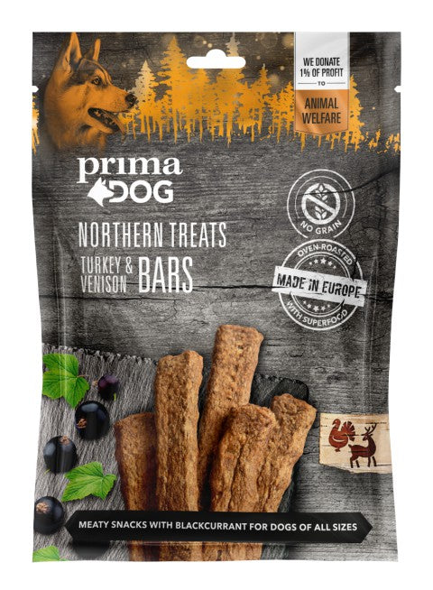 PrimaDog Northern Treats Bars Kalkon & Hjort 6 x 80g