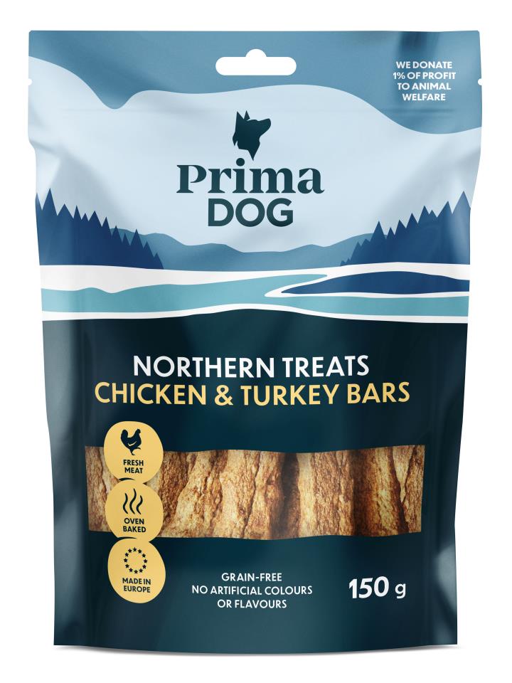 PrimaDog Northern Treats Bars Kyckling & Kalkon 6 x 150g