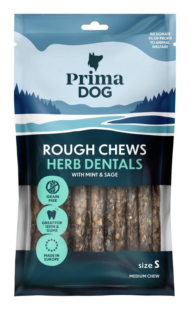 PrimaDog Rough Chews Dental Mynta & Salvia S 12cm, 6 x 100g