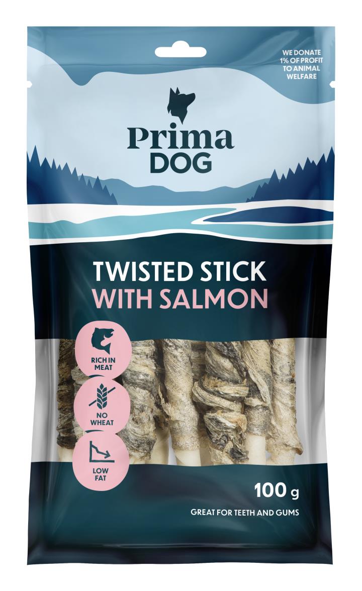 PrimaDog Tuggpinne med Lax 13cm, 11st, 11 x 100g