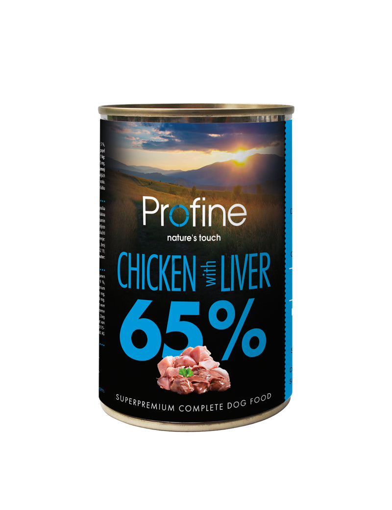 Profine Dog Wet Food Cans 65% Chicken With Liver 6 x 400g