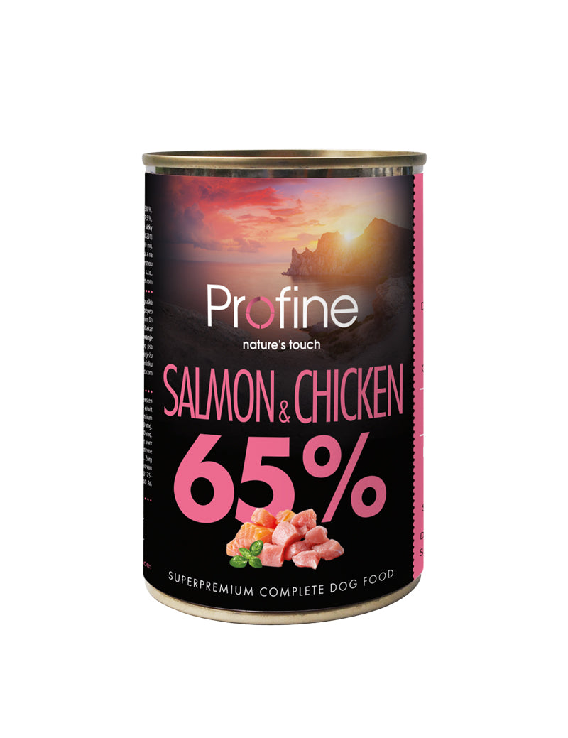 Profine Dog Wet Food Cans 65% Salmon & Chicken 6 x 400g