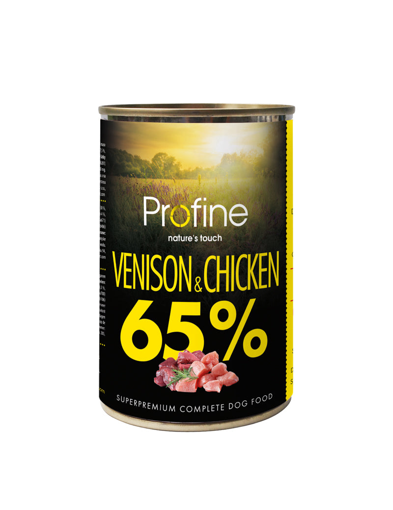 Profine Dog Wet Food Cans 65% Venison & Chicken 6 x 400g