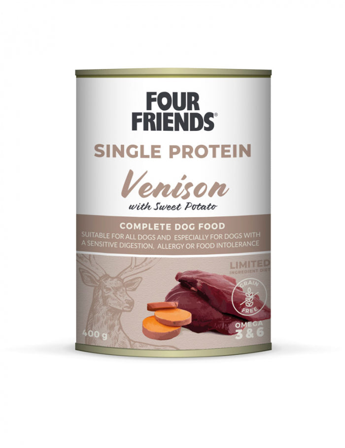 FourFriends Dog Single Protein Venison & Sweet Potato 400g